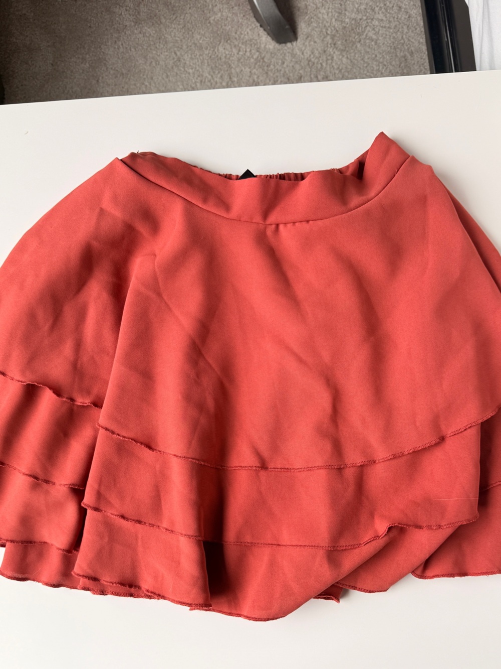 3/$15 SHEIN Coral Tiered Ruffle Mini Skirt